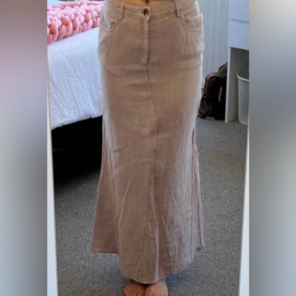 New Zara pink linen maxi skirt - Picture 3 of 7